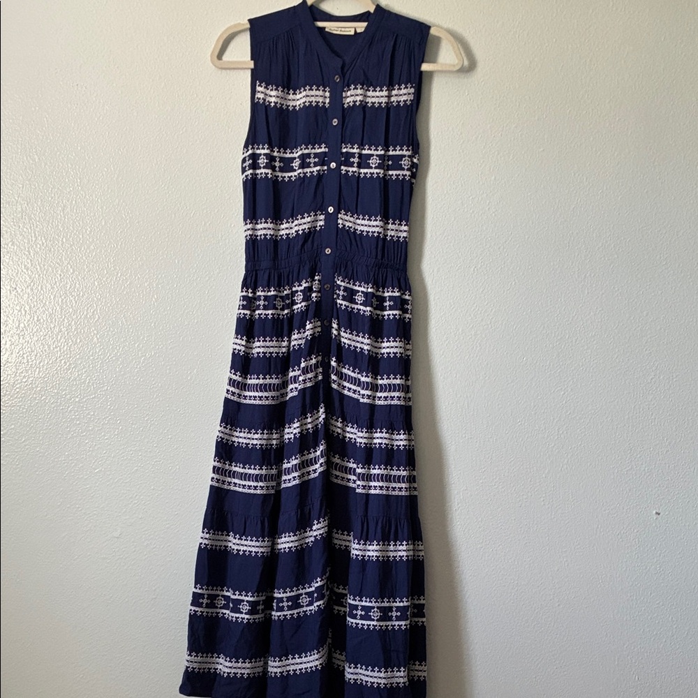 Roller Rabbit Sleeveless Maxi Dress in Navy and White